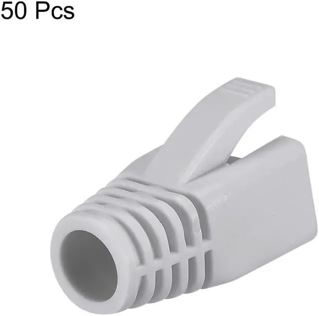 Alt view image 2 of 3 - RJ45 Boots Cover Anti Dust Protector for Network Cable CAT6 CAT7 7mm Hole Dia Grey Plastic 50Pcs
