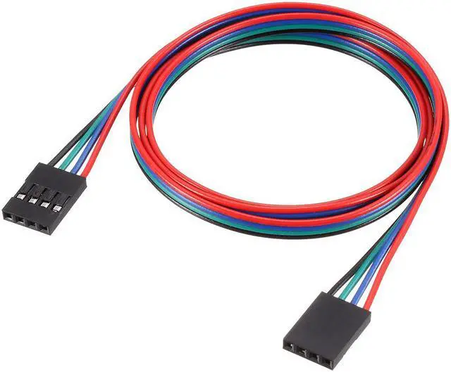 Main image of Jumper Wire 4 Pins Female To Female 70cm Length 2.54mm Terminal Ribbon Cables Multicolor 10pcs