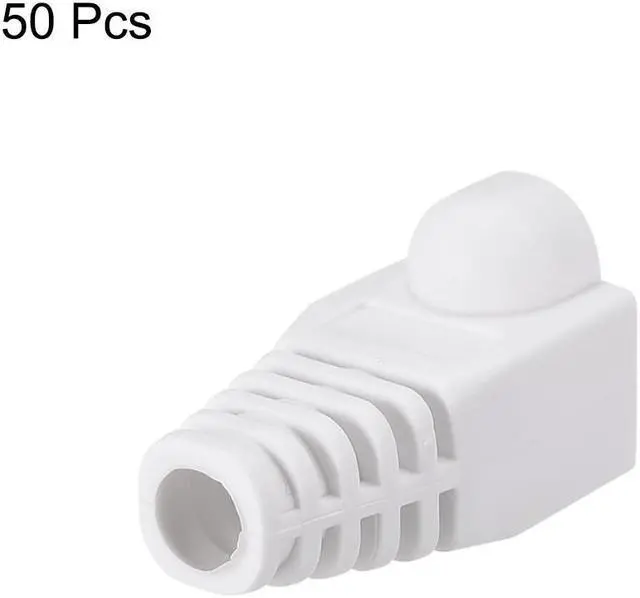 Alt view image 2 of 3 - RJ45 Boots Cover Anti Dust Protector for Network Cable Cat5 Cat5E Cat6 6mm Hole Dia White Plastic 50Pcs