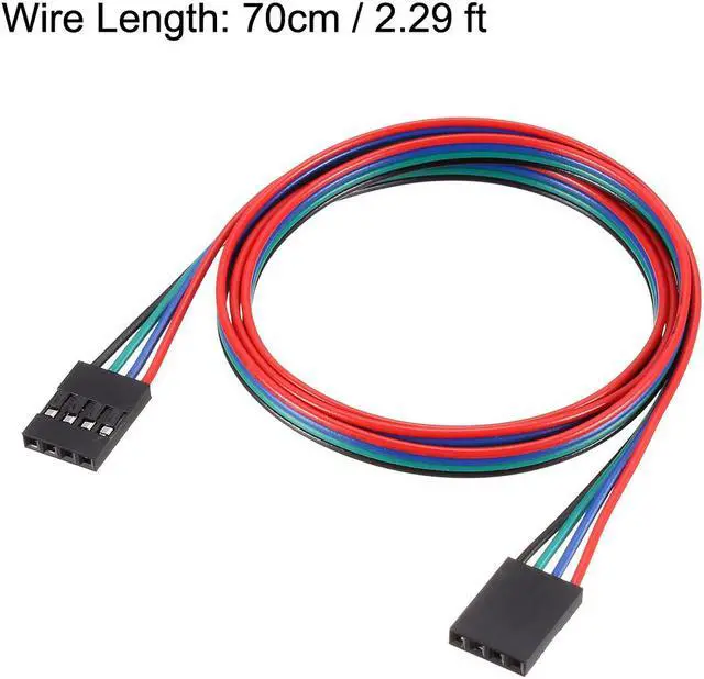 Alt view image 2 of 3 - Jumper Wire 4 Pins Female To Female 70cm Length 2.54mm Terminal Ribbon Cables Multicolor 10pcs