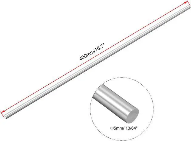 Alt view image 2 of 4 - 5mm x 400mm 304 Stainless Steel Solid Round Rod for DIY Craft - 8pcs