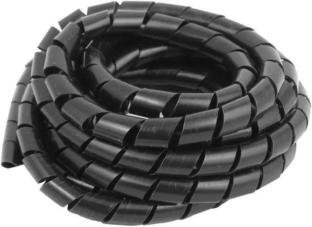 Main image of 2.7M Length 10mm OD Flexible Spiral Tube Wrap Cable Wire Computer Cord Black