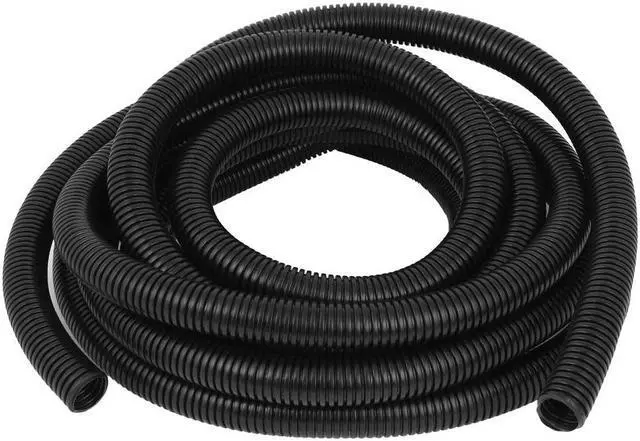 Main image of Unique Bargains 7m 23ft Long Black Nylon Corrugated Conduit Wire Tubing Hose Tube 25mm Diameter