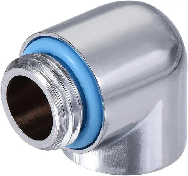 Alt view image 4 of 5 - 90° Male to Female Extender Fitting G1/4 for Water Cooling System Silver 4pcs