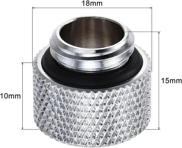 Alt view image 2 of 5 - Male to Female Extender Fitting G1/4 x 10mm for PC Water Cooling System Silver 4pcs