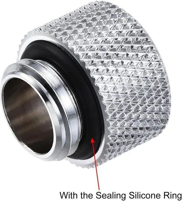 Alt view image 4 of 5 - Male to Female Extender Fitting G1/4 x 10mm for PC Water Cooling System Silver 4pcs