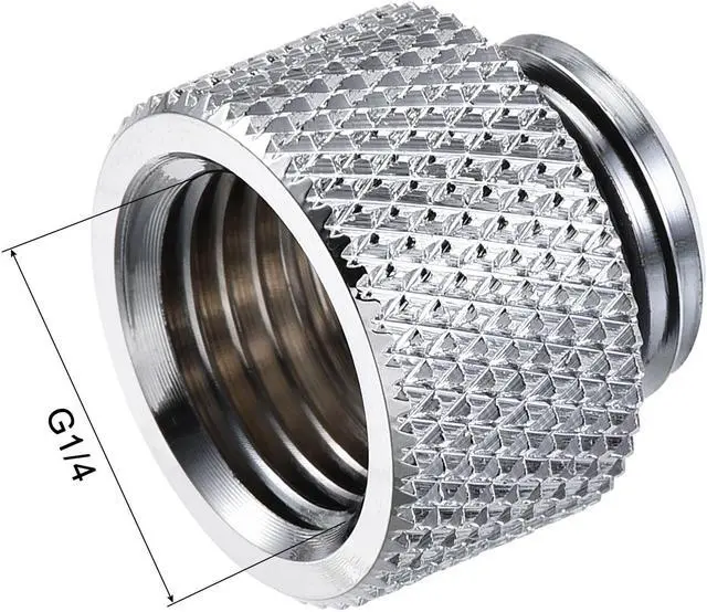 Alt view image 3 of 5 - Male to Female Extender Fitting G1/4 x 10mm for PC Water Cooling System Silver 4pcs