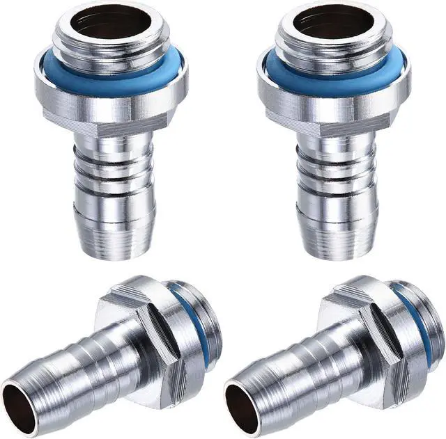 Main image of Brass Hose Fitting G1/4 Thread with OD 9mm Nozzle for PC Water Cooling System 4pcs