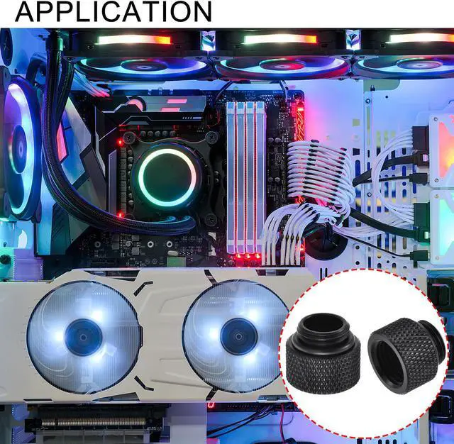 Alt view image 5 of 5 - Male to Female Extender Fitting G1/4 x 10mm for PC Water Cooling System Black 4pcs