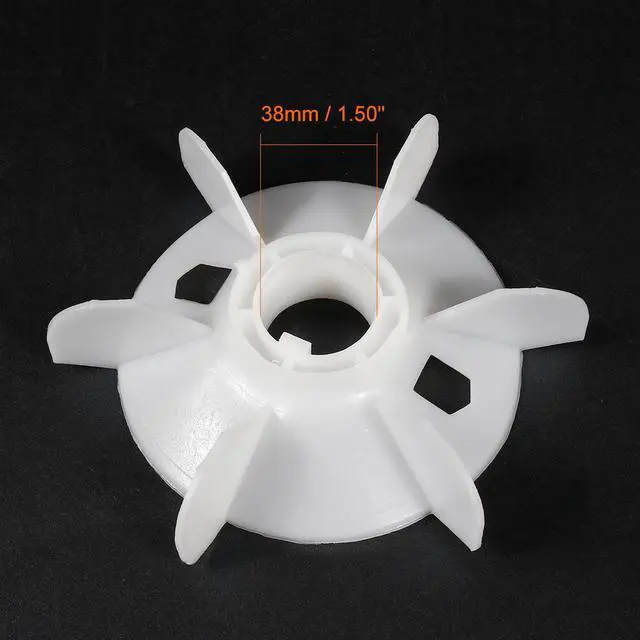 Alt view image 2 of 4 - 1Pcs 180*38mm D Shaft Replacement White Plastic 6 Impeller Motor Fan Vane