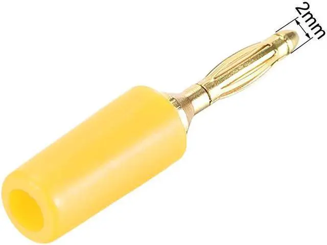 Alt view image 3 of 3 - 2mm Banana plugs Speaker Wire Cable Plugs Connectors Gold Yellow 5pcs Jack Connector