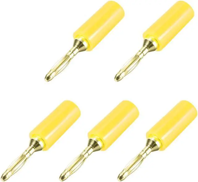 Main image of 2mm Banana plugs Speaker Wire Cable Plugs Connectors Gold Yellow 5pcs Jack Connector