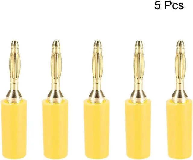 Alt view image 2 of 3 - 2mm Banana plugs Speaker Wire Cable Plugs Connectors Gold Yellow 5pcs Jack Connector