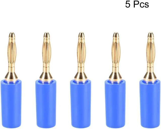 Alt view image 2 of 3 - 2mm Banana plugs Speaker Wire Cable Plugs Connectors Gold Blue 5pcs Jack Connector