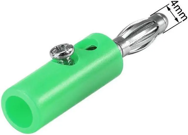 Alt view image 3 of 3 - 4mm Banana plugs Speaker Wire Cable Screw Plugs Connectors Green 10pcs Jack Connector
