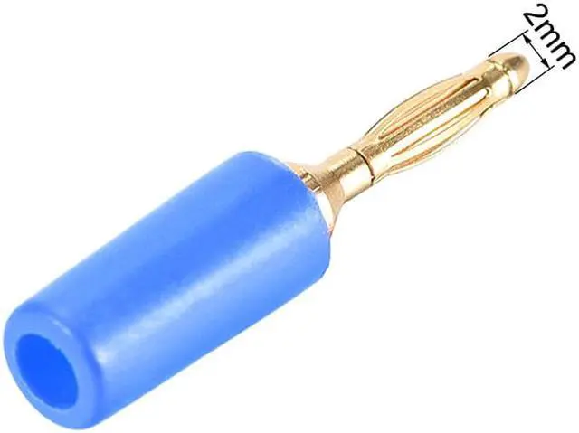 Alt view image 3 of 3 - 2mm Banana plugs Speaker Wire Cable Plugs Connectors Gold Blue 5pcs Jack Connector