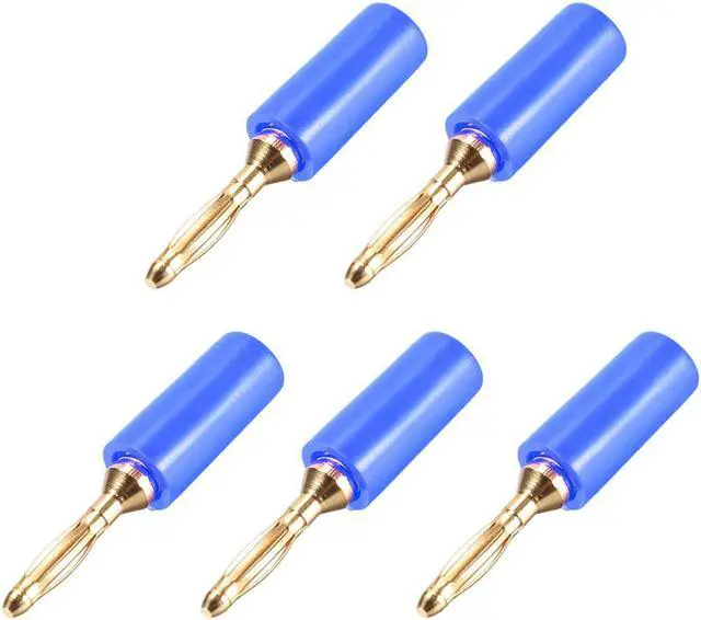 Main image of 2mm Banana plugs Speaker Wire Cable Plugs Connectors Gold Blue 5pcs Jack Connector