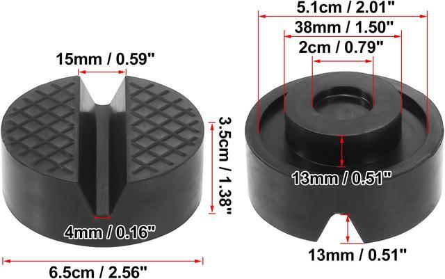 Alt view image 2 of 6 - 2pcs Universal Car Jack Pad Stand Slotted Puck Support Frame Rail Pinch Weld Protector Rubber