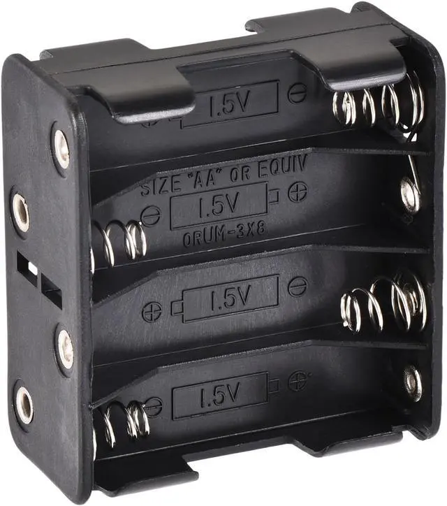 Main image of Battery Case Storage Box 8 Slots x 1.5V Battery Holder for 8 x AA Battery with Standard Snap Connector 6 Pcs
