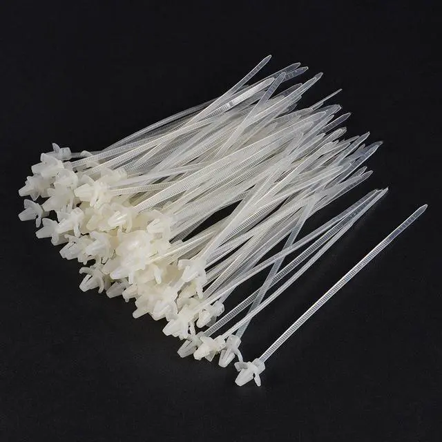 Alt view image 2 of 4 - Cable Zip Ties 6 Inch Push Mount Winged Nylon Wire Cord Strap White 200pcs