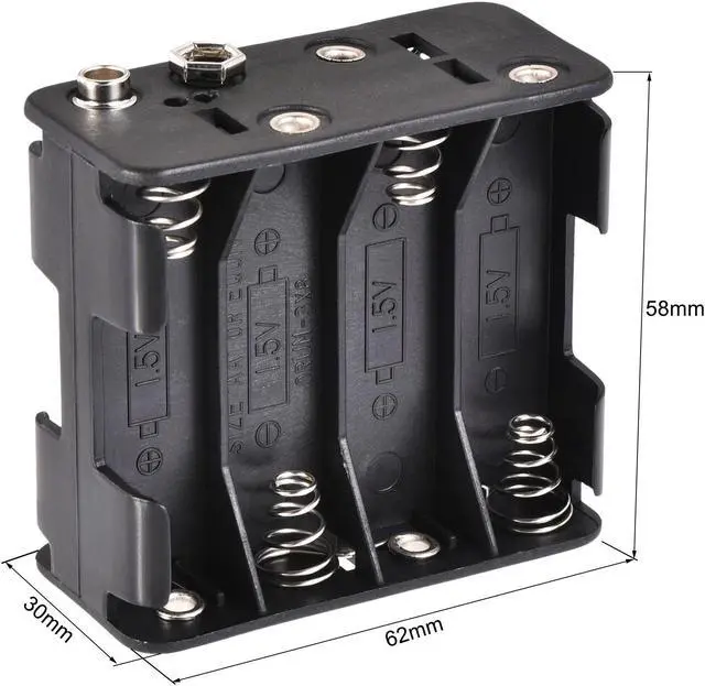 Alt view image 2 of 6 - Battery Case Storage Box 8 Slots x 1.5V Battery Holder for 8 x AA Battery with Standard Snap Connector 6 Pcs