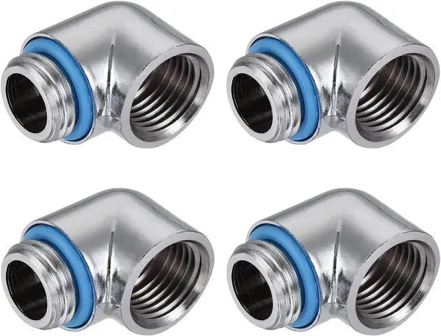 Main image of 90° Male to Female Extender Fitting G1/4 for Water Cooling System Silver 4pcs