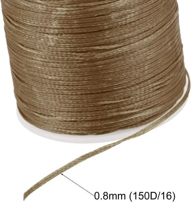 Alt view image 3 of 5 - Leather Sewing Thread 98 Yards 150D/0.8mm Polyester Waxed Cord for Manual and Machine Sewing, Raw Umber