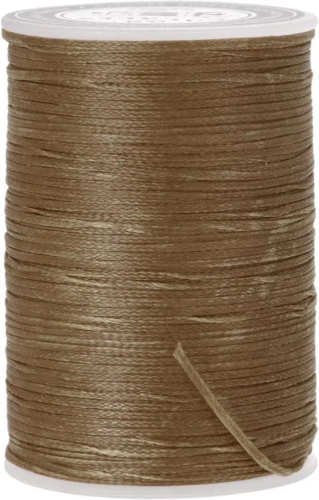 Main image of Leather Sewing Thread 98 Yards 150D/0.8mm Polyester Waxed Cord for Manual and Machine Sewing, Raw Umber