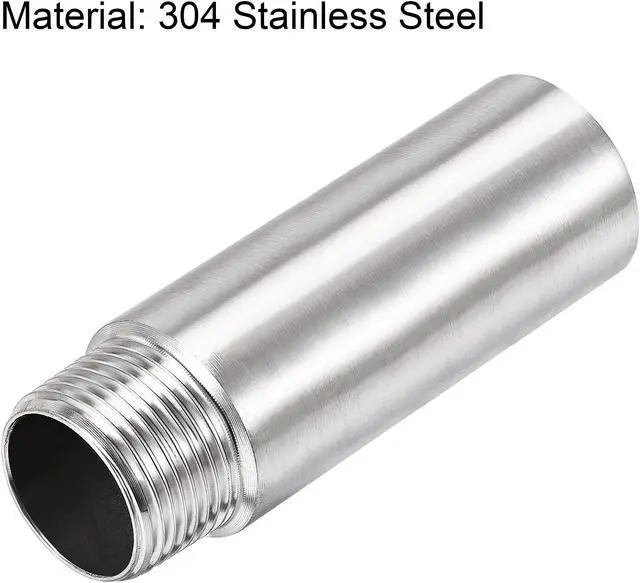 Alt view image 4 of 6 - Shower Head Extension Arm Stainless Steel G3/4 Male to G3/4 Female Thread 100mm Length Cast Pipe Fitting Coupler