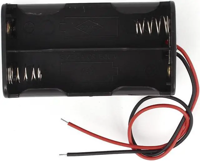 Alt view image 2 of 3 - Plastic Double Sides 2-Wired 4x1.5V AA Battery Case Boxes Holder 2pcs