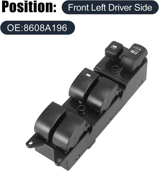 Alt view image 2 of 6 - Front Left Side Master Power Window Switch Lift Button Panel for Mitsubishi SL 8608A196