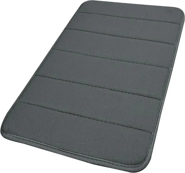 Main image of Memory Foam Absorbent Bath Non-slip Mat Rug Shower Carpet Dark Gray 32 x 20 Inch