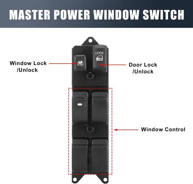 Alt view image 3 of 6 - Front Left Side Master Power Window Switch Lift Button Panel for Mitsubishi SL 8608A196
