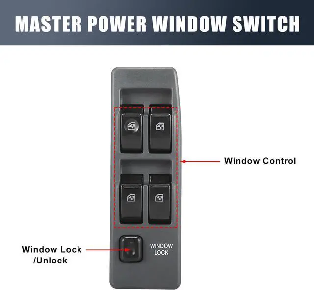Alt view image 3 of 6 - Front Left Side Master Power Window Switch Lift Button Panel for Mitsubishi Montero 1990-2002 MR753373