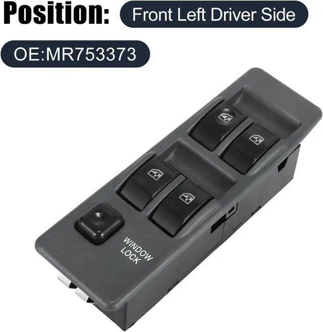 Alt view image 2 of 6 - Front Left Side Master Power Window Switch Lift Button Panel for Mitsubishi Montero 1990-2002 MR753373