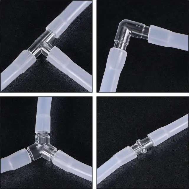 Alt view image 6 of 7 - Silicone Tubing 4mm ID 6mm(1/4") OD 10m Aquarium Air Hose with Red Check Valves, Suction Cups, Connectors