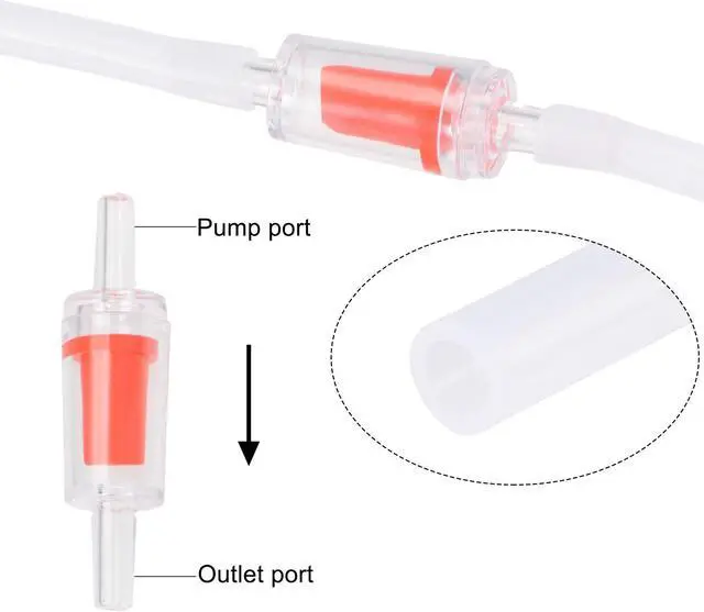 Alt view image 3 of 6 - Silicone Tubing 4mm ID 6mm(1/4") OD 5m Aquarium Air Hose with Check Valves, Suction Cups, Connectors, Regulating Valve