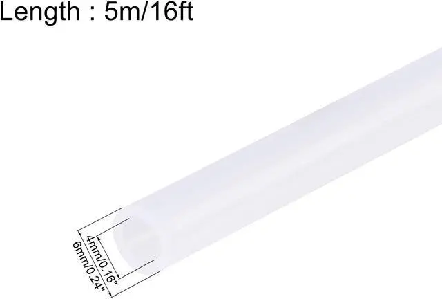 Alt view image 3 of 4 - Silicone Tubing 4mm ID 6mm(1/4") OD 5m Aquarium Pump Air Water Hose with Suction Cups Clips