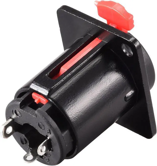 Alt view image 4 of 4 - 6.35mm 1/4 Inch Female Stereo TRS Audio Socket Jack Connector Panel/Chassis Mount - 6.35mm Stereo Socket Black 4pcs