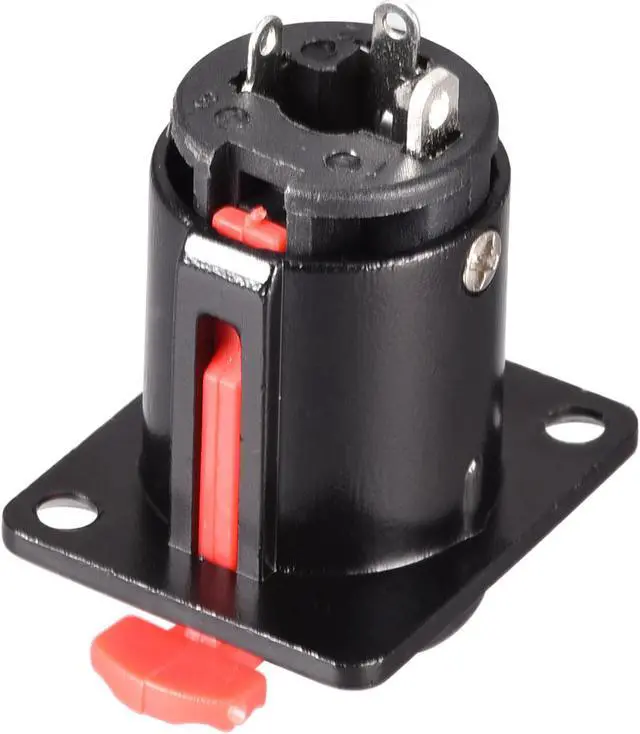 Alt view image 3 of 4 - 6.35mm 1/4 Inch Female Stereo TRS Audio Socket Jack Connector Panel/Chassis Mount - 6.35mm Stereo Socket Black 4pcs