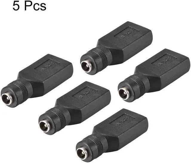 Alt view image 2 of 3 - USB Female to DC 5.5x2.1mm Female DC Connector Charge Barrel Jack Power Adapter USB Connector,for DC or USB Charging Black 5pcs