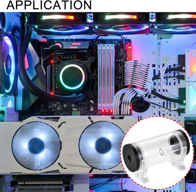 Alt view image 6 of 6 - Water Cooling Tank 50mm x 110mm with Acrylic and POM 1 in 2 Out for Computer CPU Cooled