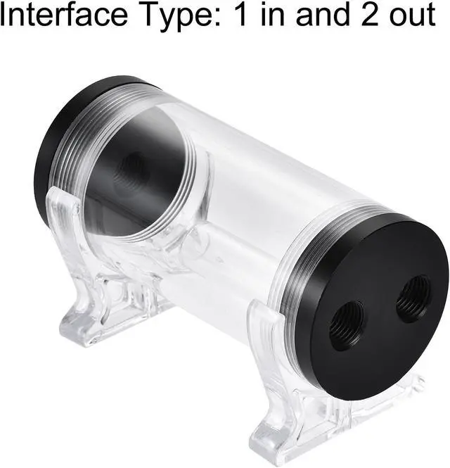 Alt view image 3 of 6 - Water Cooling Tank 50mm x 110mm with Acrylic and POM 1 in 2 Out for Computer CPU Cooled