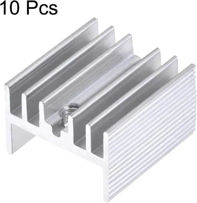 Alt view image 3 of 5 - 16mm x 15mm x 10mm TO-220 Aluminum Heatsink for Cooling MOSFET Transistor Diodes 10pcs