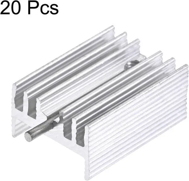 Alt view image 3 of 5 - 21mm x 15mm x 10mm TO-220 Aluminum Heatsink for Cooling MOSFET Transistor Diodes with a Support Pin 20pcs