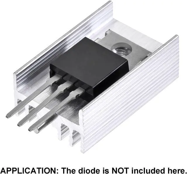 Alt view image 4 of 5 - 25mm x 15mm x 10mm TO-220 Aluminum Heatsink for Cooling MOSFET Transistor Diodes with a Support Pin 10pcs