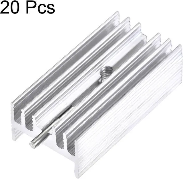 Alt view image 3 of 5 - 30mm x 15mm x 10mm TO-220 Aluminum Heatsink for Cooling MOSFET Transistor Diodes with a Support Pin 20pcs