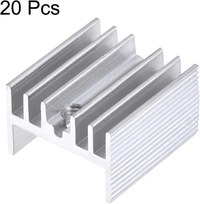 Alt view image 3 of 5 - 16mm x 15mm x 10mm TO-220 Aluminum Heatsink for Cooling MOSFET Transistor Diodes 20pcs