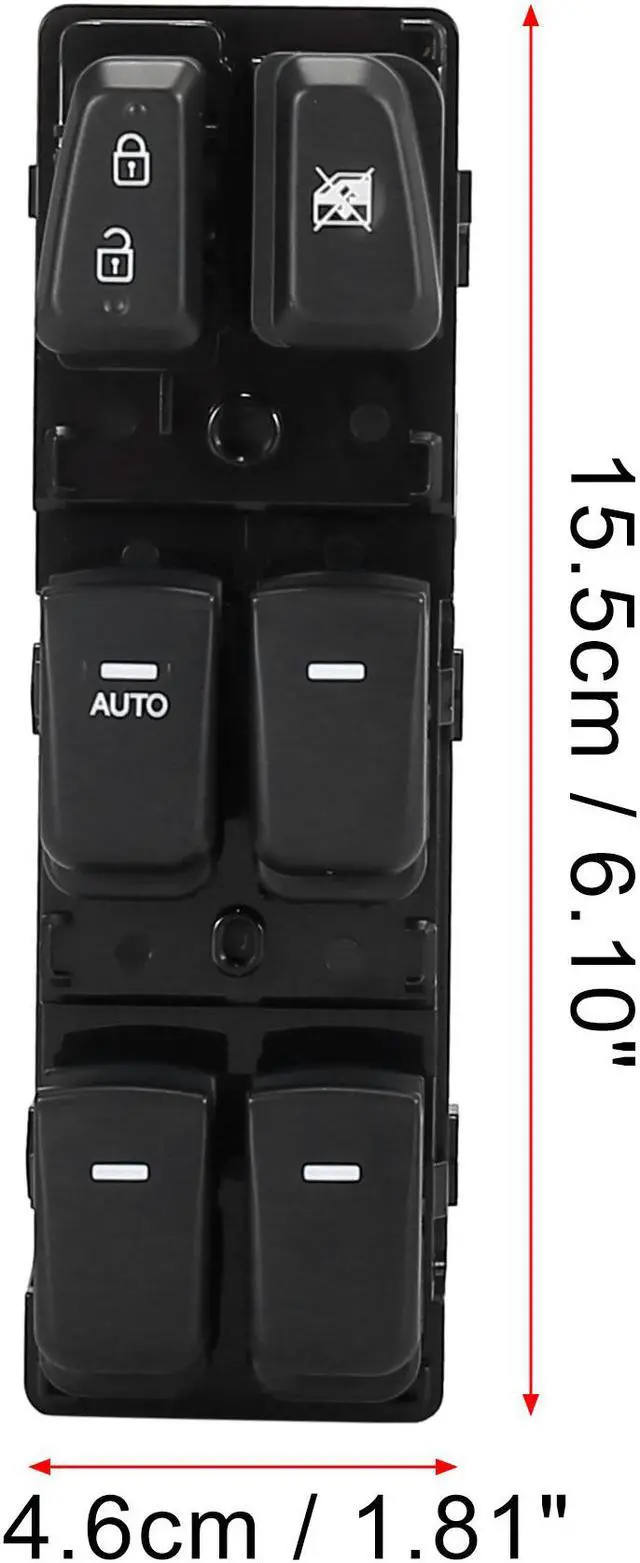 Alt view image 6 of 6 - 93570-3S000 Car Power Window Control Switch Master Window Switch Black Front Left for Hyundai Sonata 2011-2015