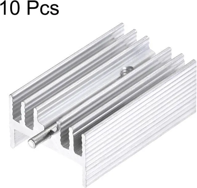 Alt view image 3 of 5 - 25mm x 15mm x 10mm TO-220 Aluminum Heatsink for Cooling MOSFET Transistor Diodes with a Support Pin 10pcs